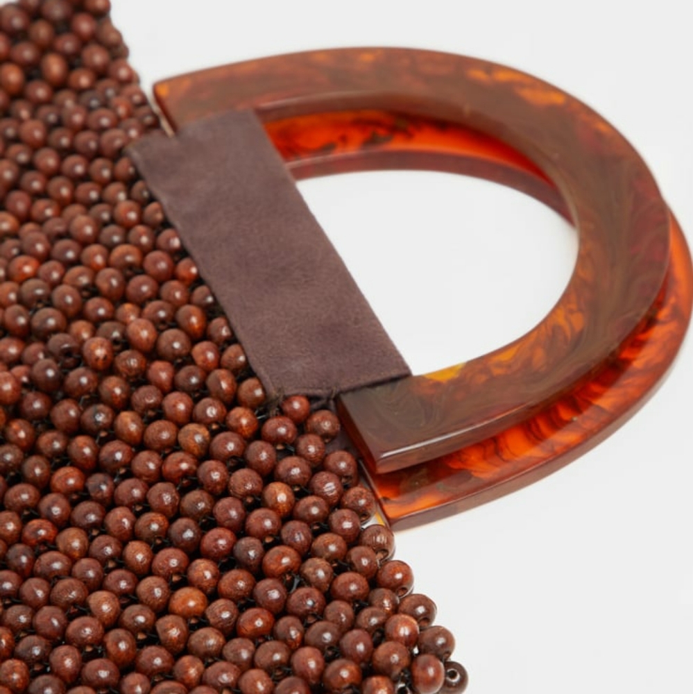 Brown Beaded mini bag - Picture 6 of 8